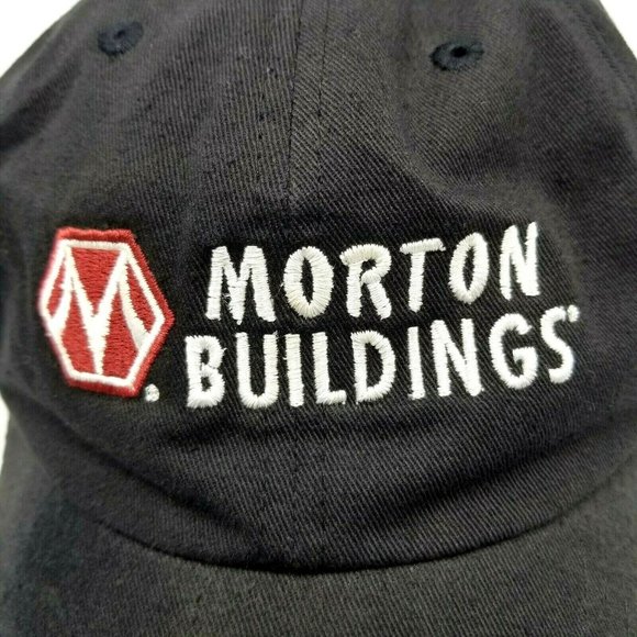 Morton Buildings Hat Cap Strapback Black Airplane Hangars Horse Barns Farm - Picture 2 of 6